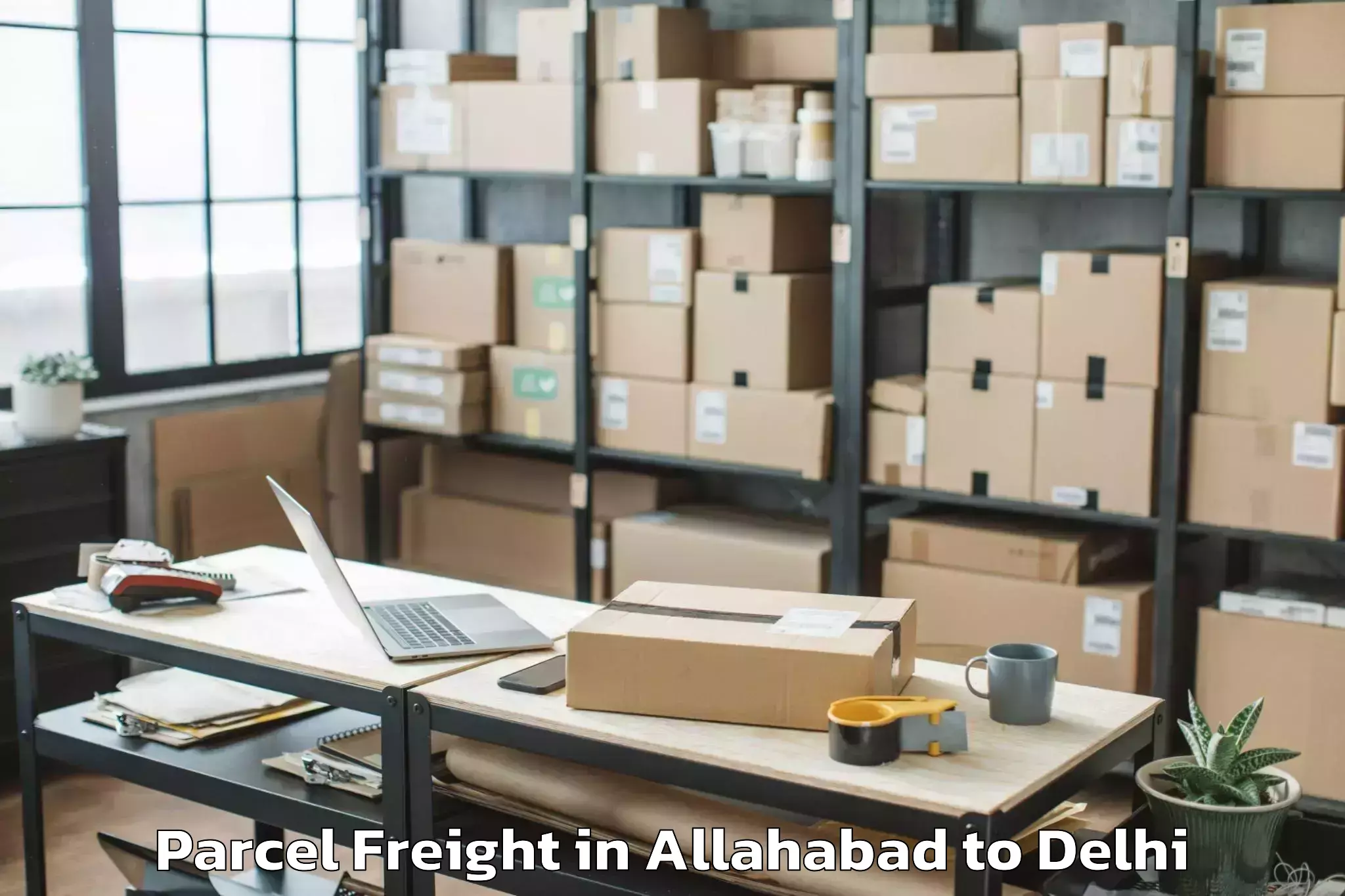 Comprehensive Allahabad to V3s East Centre Mall Parcel Freight